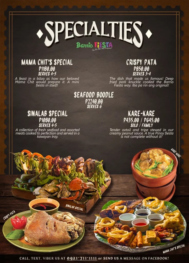 BARRIO FIESTA MENU PHILIPPINES & UPDATED PRICES 2024