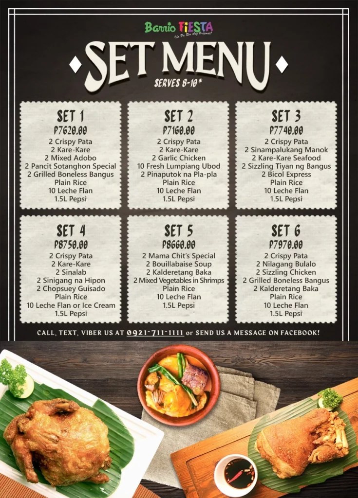 BARRIO FIESTA MENU PHILIPPINES & UPDATED PRICES 2024