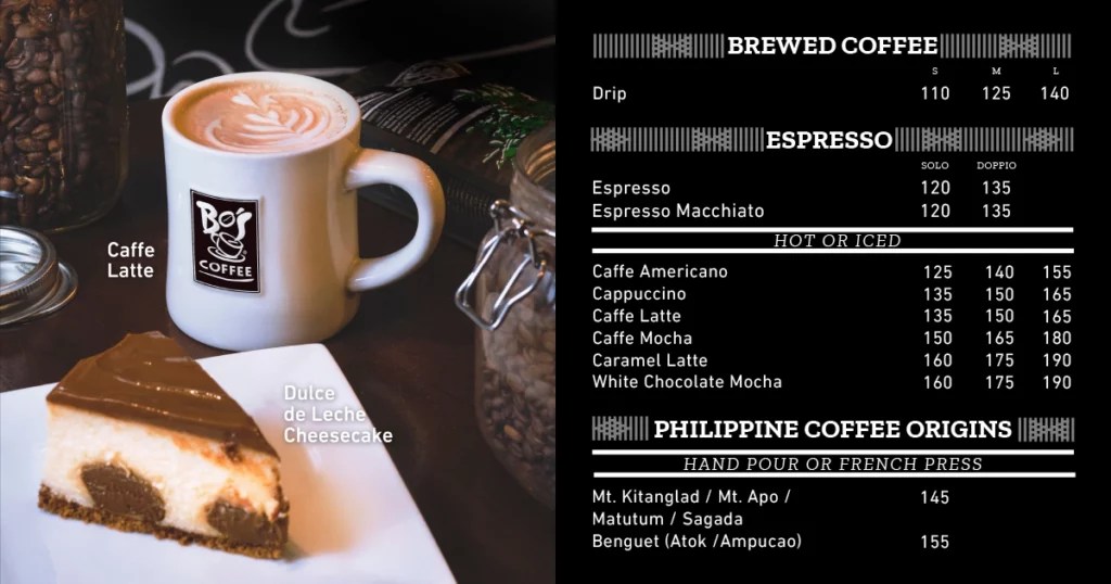 BO'S COFFEE MENU PHILIPPINES & UPDATED PRICES 2024
