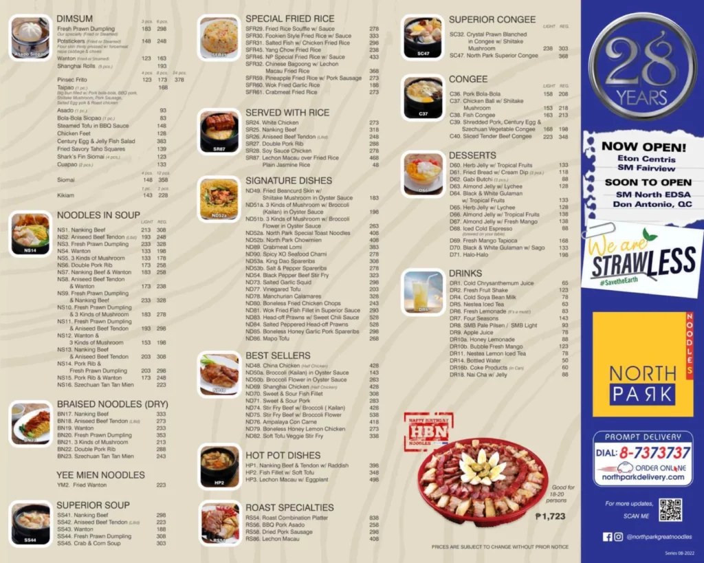 North Park Restaurant Menu Image to u