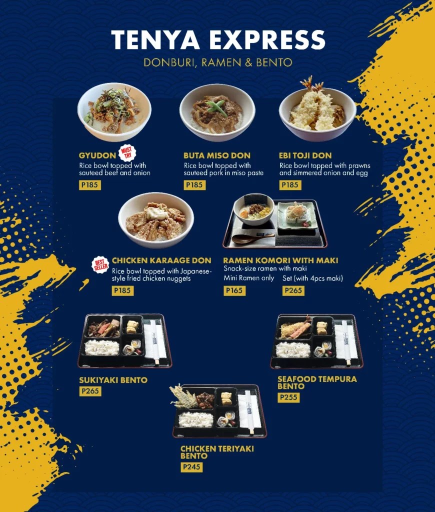 TENYA MENU PHILIPPINES & UPDATED PRICES 2024