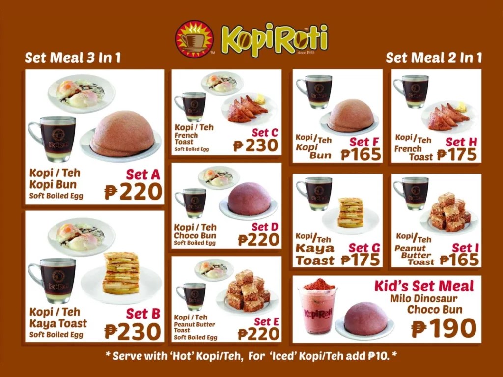KOPI ROTI MENU PHILIPPINES & UPDATED PRICES 2024