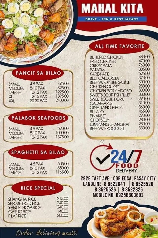 MAHAL KITA MENU PHILIPPINES & UPDATED PRICES 2024