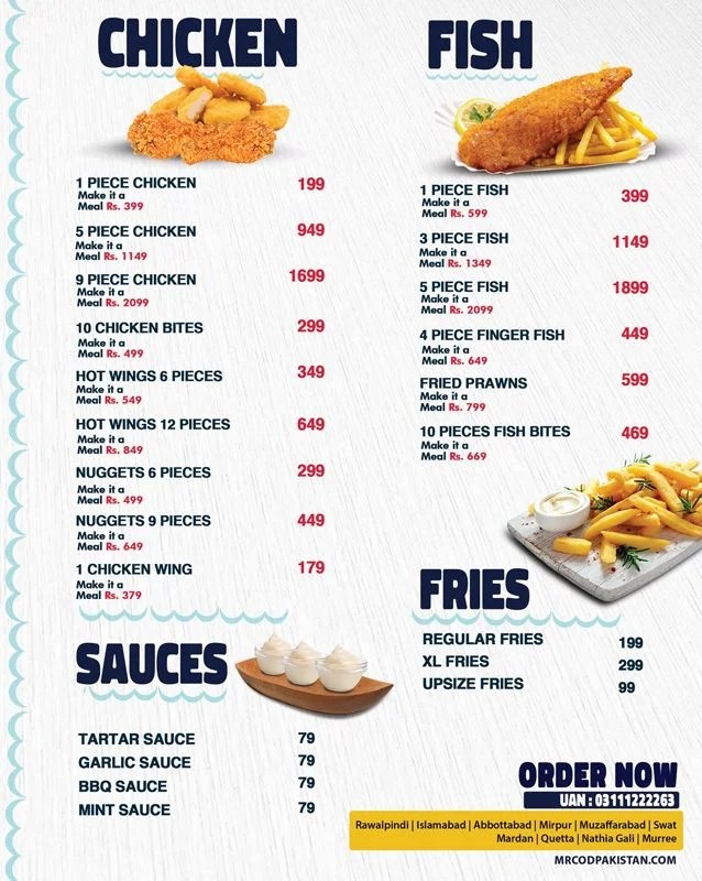 Mr. Cod Abbottabad Menu
