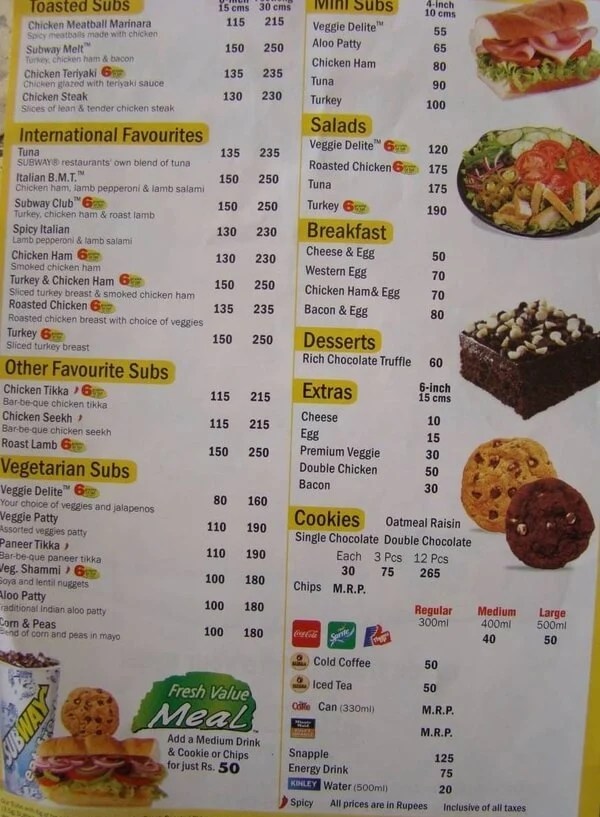 Subway Menu Prices 2024 in Ireland (Updated March)