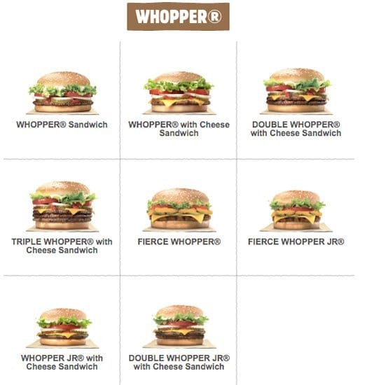 Burger King South Africa Menu Prices