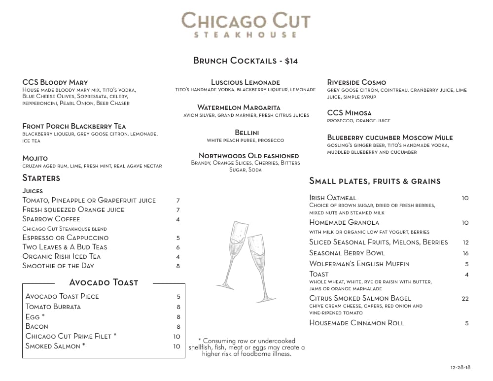 Chicago Cut Menu Prices