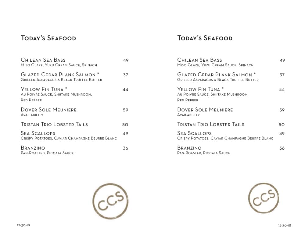 Chicago Cut Menu Prices