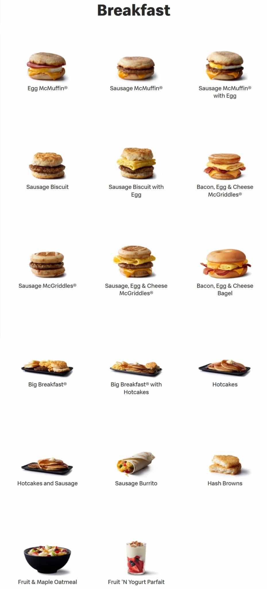 McDonalds Menu Prices