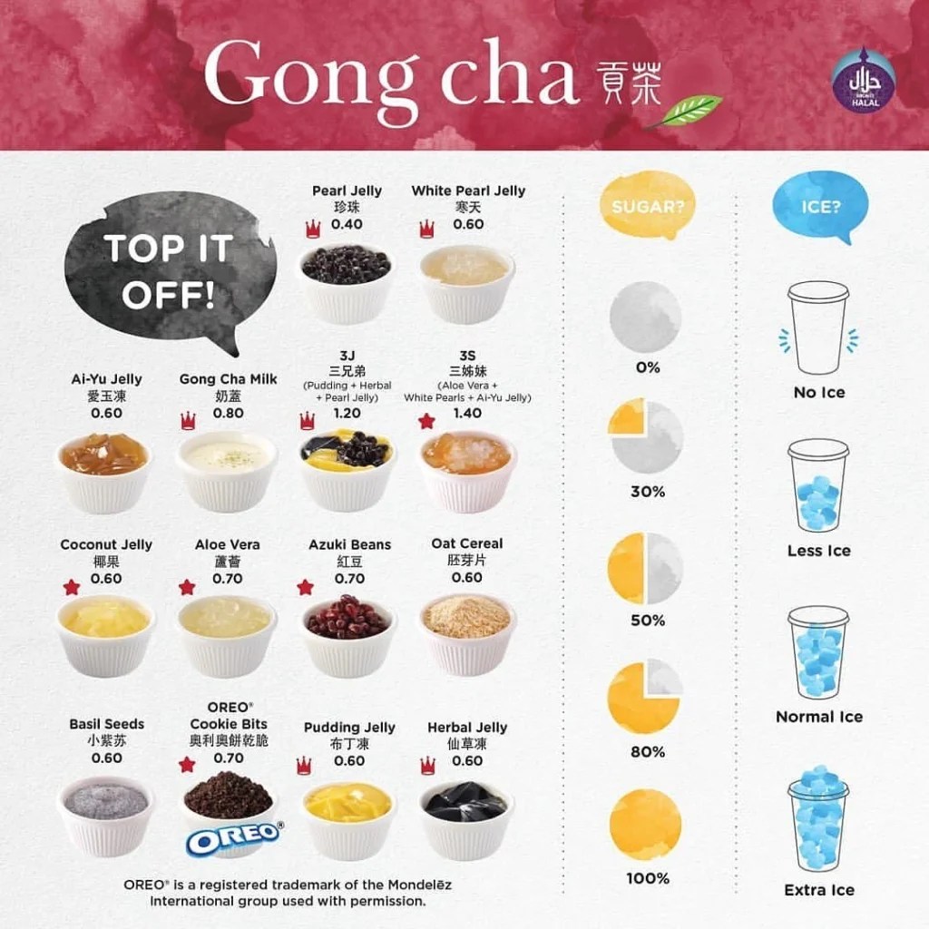 Gong Cha Brunei Menu & Price 2024