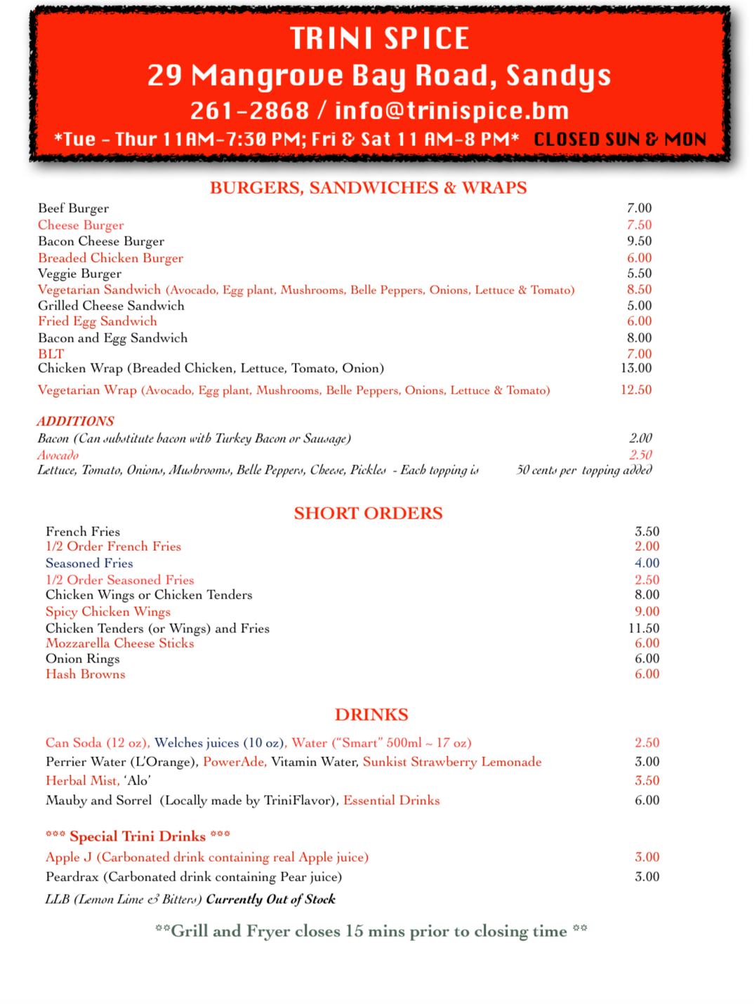 Trini Spice Menus.bm