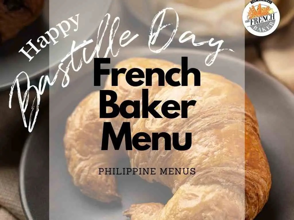 French Baker Menu Philippines (2024) — Philippine Menus
