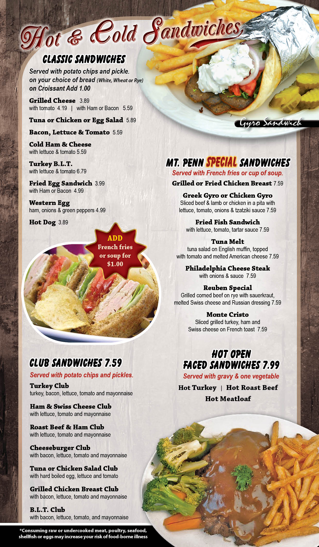 Back to menu listings