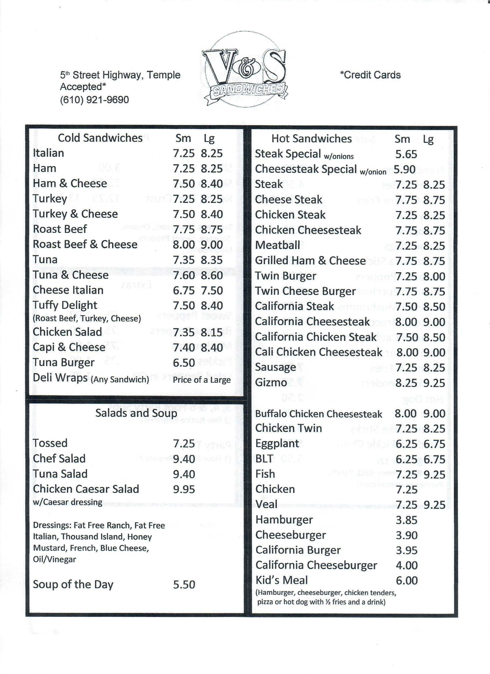 Back to menu listings