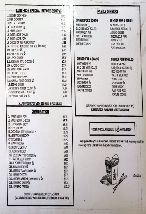 China Chef Menu Friendswood Closed Menutex