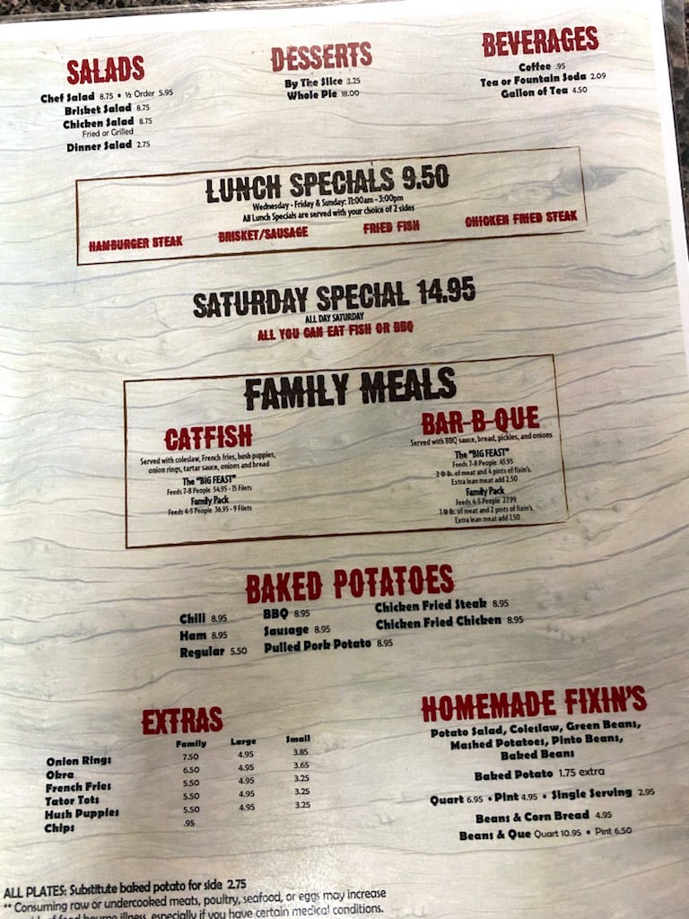 B & M BBQ & More Menu Riesel Menutex