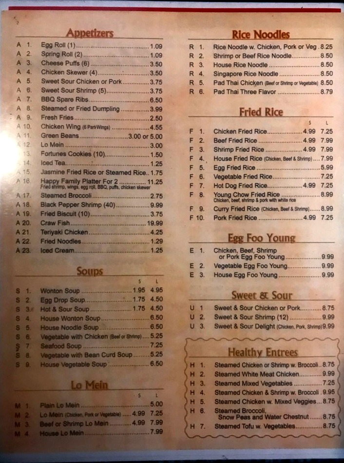 China Inn Menu Navasota Menutex