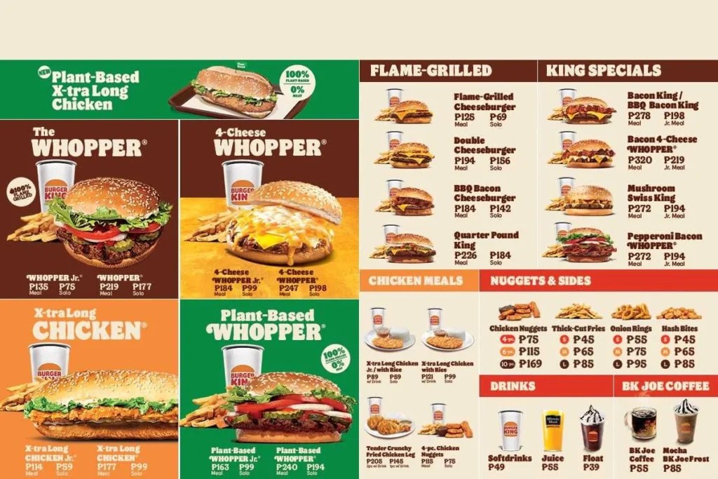 Burger King Menu With Updated Prices in South Africa 2024 menu za