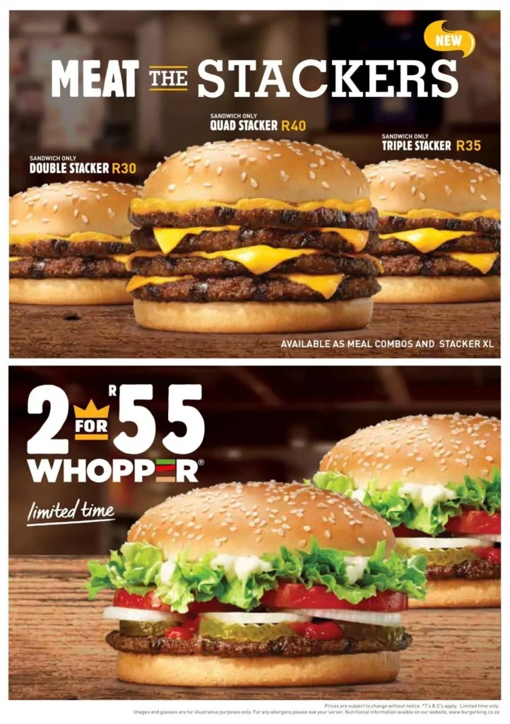 Burger King Menu with Updated Prices in South Africa 2024(03)