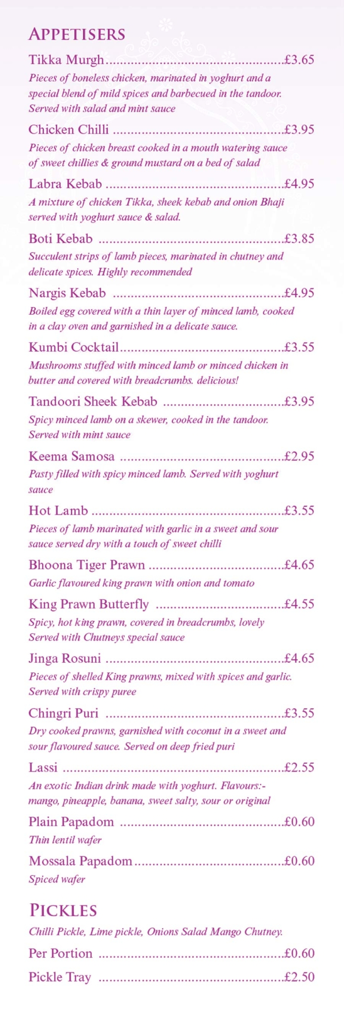 Chutneys Indian Takeaway Salisbury Full Menu Online