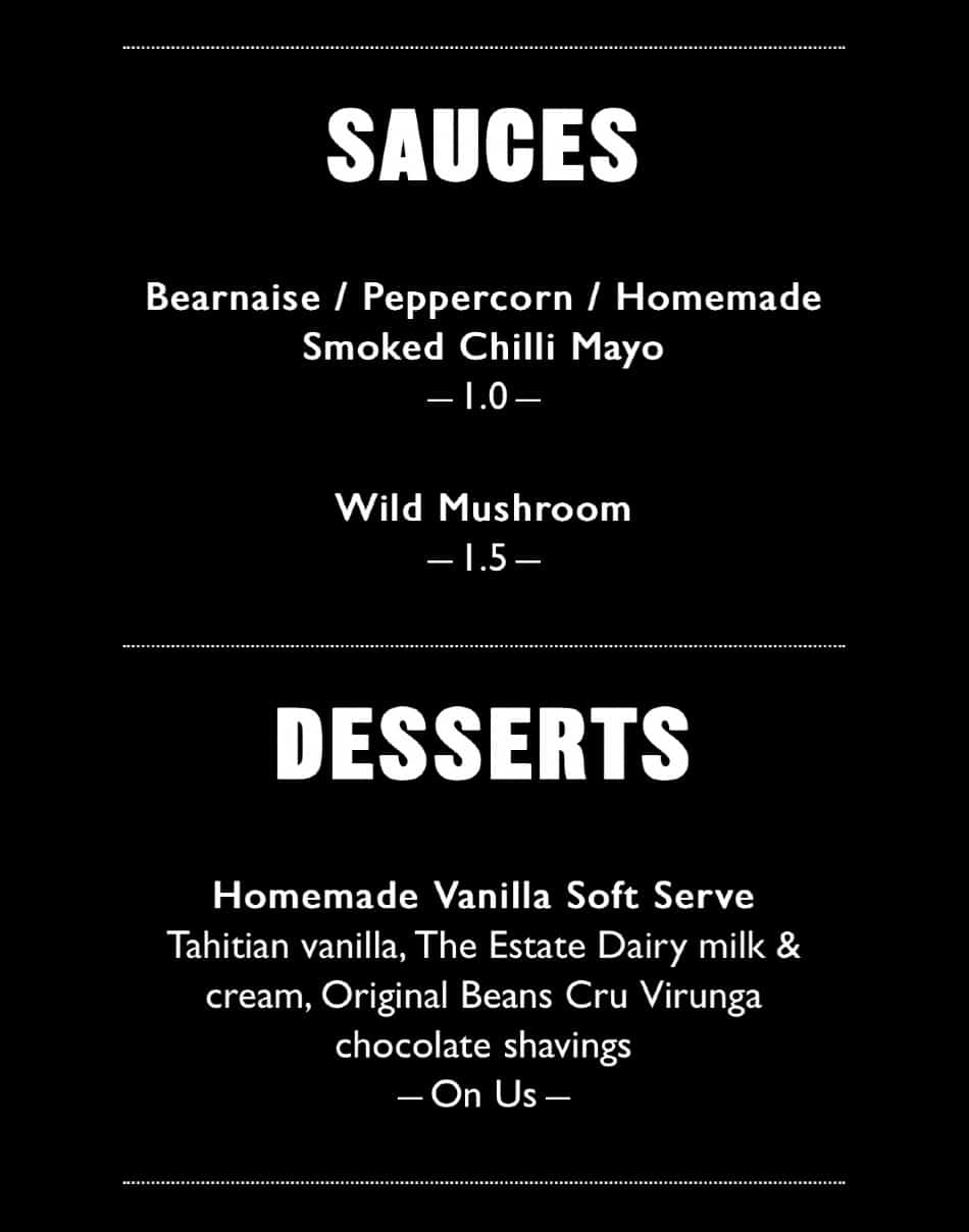 Flat Iron Spitalfields London's full menu online