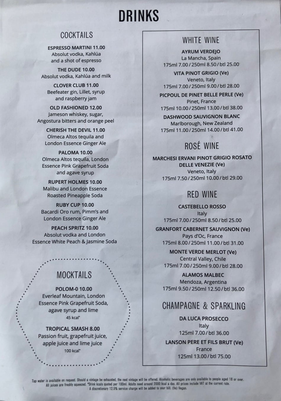 Cast Iron Bar & Grill Swindon's full menu online