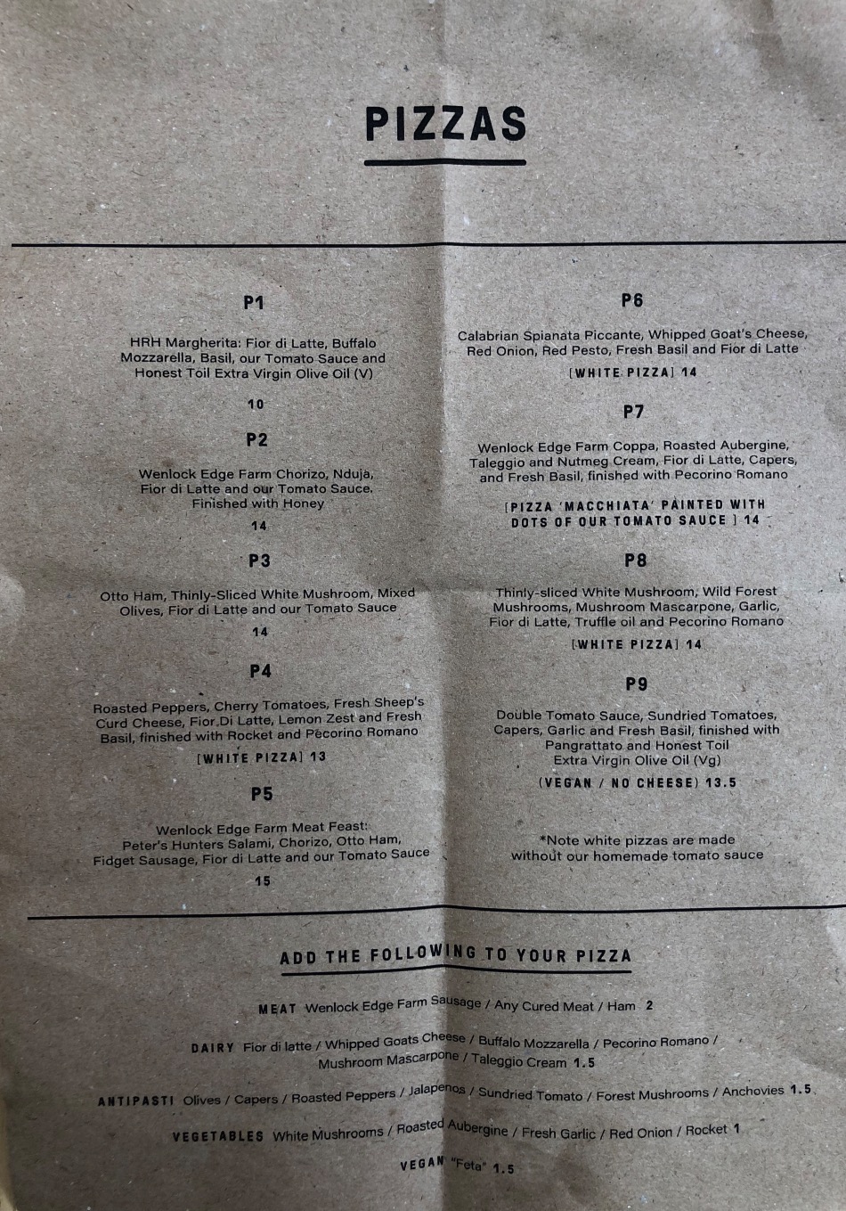 Otto Pizza Birmingham's full menu online