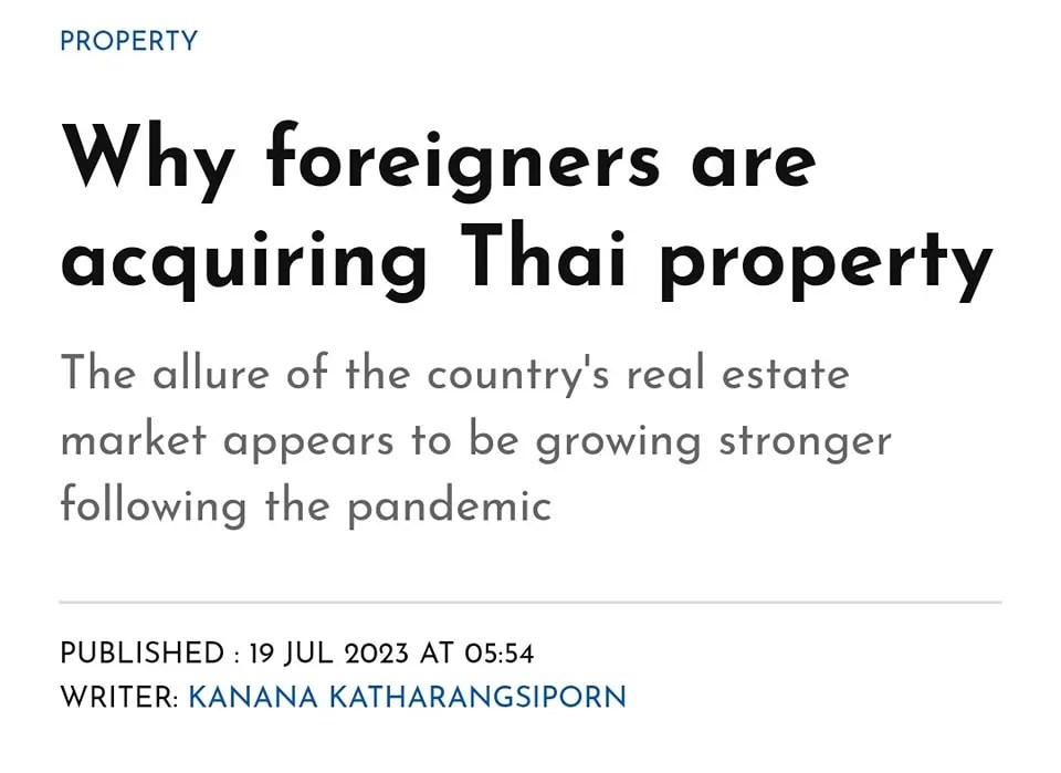 WHY DO FOREIGNERS PURCHASE RESIDENTIAL PROPERTY IN THAILAND MercCorp