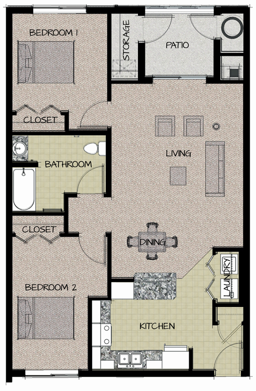 Floor Plans Woodbridge Place Apartments Affordable Housing in Merced, California
