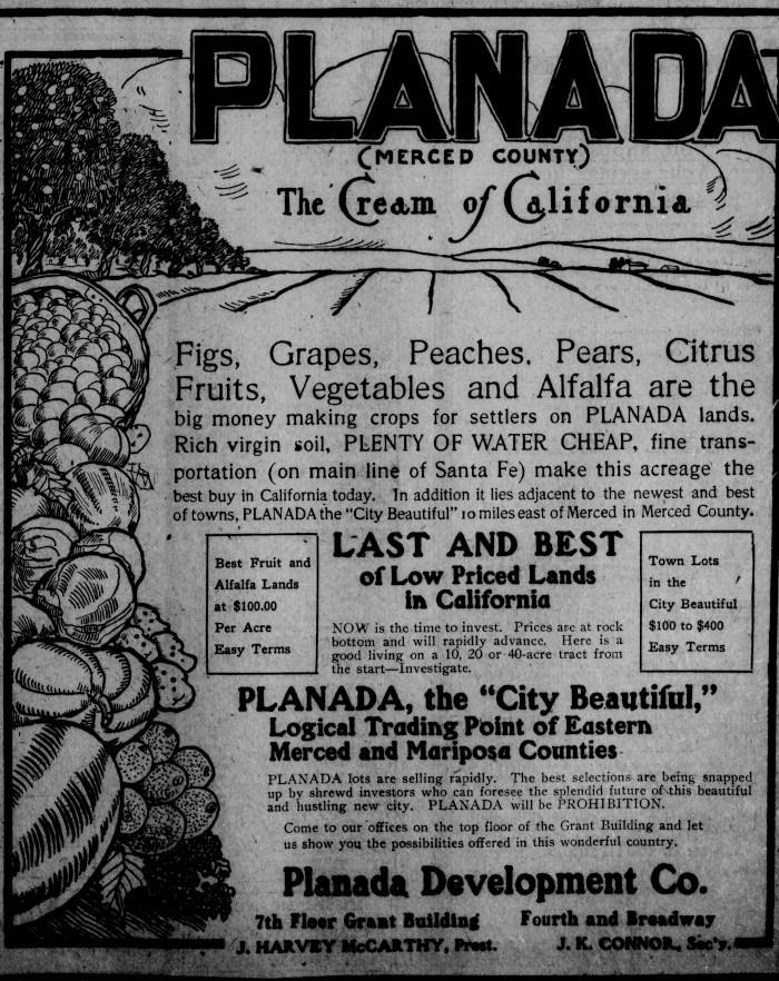 Planada Looking Back 110 years — Merced County Times