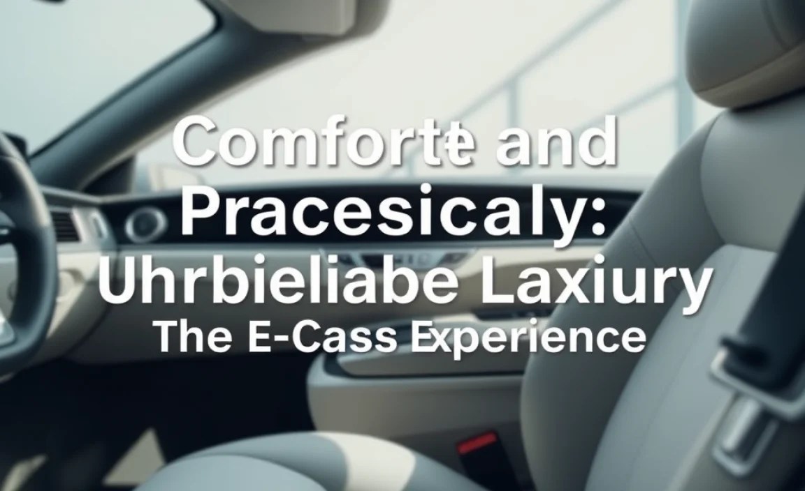 Comfort and Practicality: The E-Class Experience