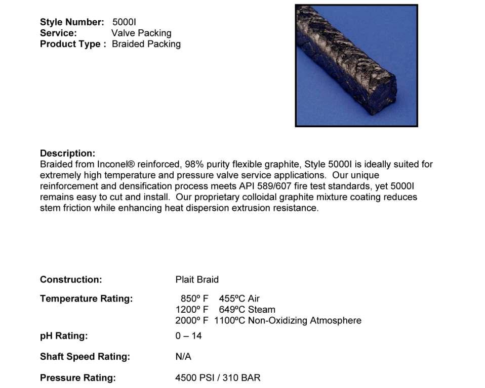 Mechanical Packing Pump and Valve Packing Mercer Gasket and Shi