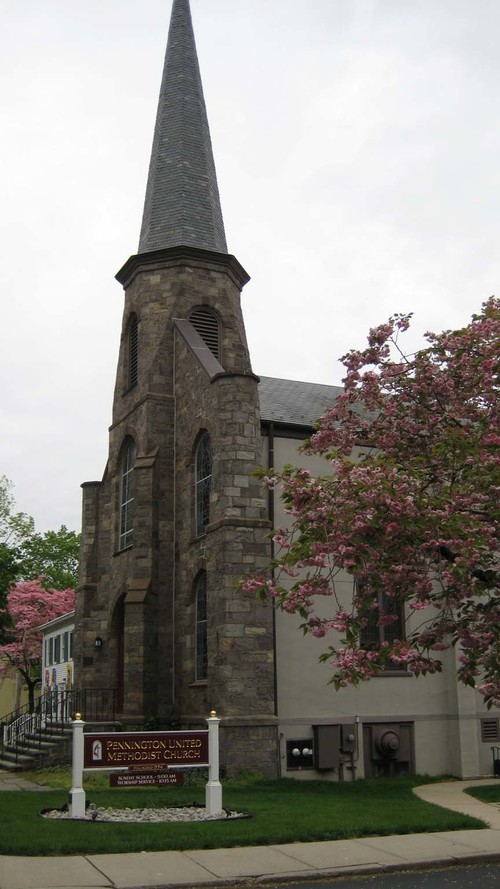 Pennington Methodist Church, est. 1774, Pennington, NJ. Photo b MercerMe