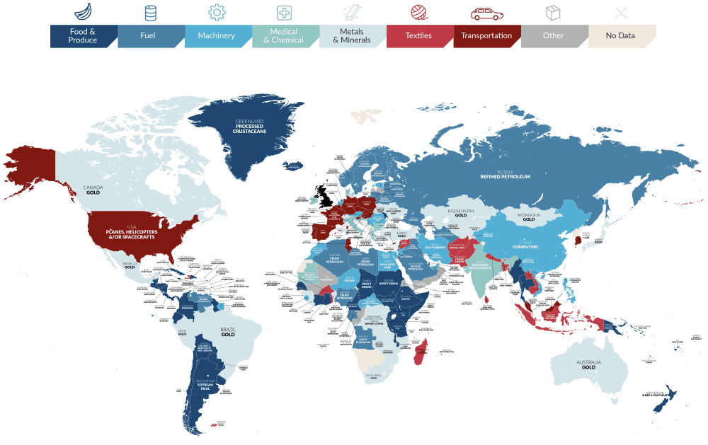 UK Import Map The Top Import Item From Every Country In The World Merchant Machine
