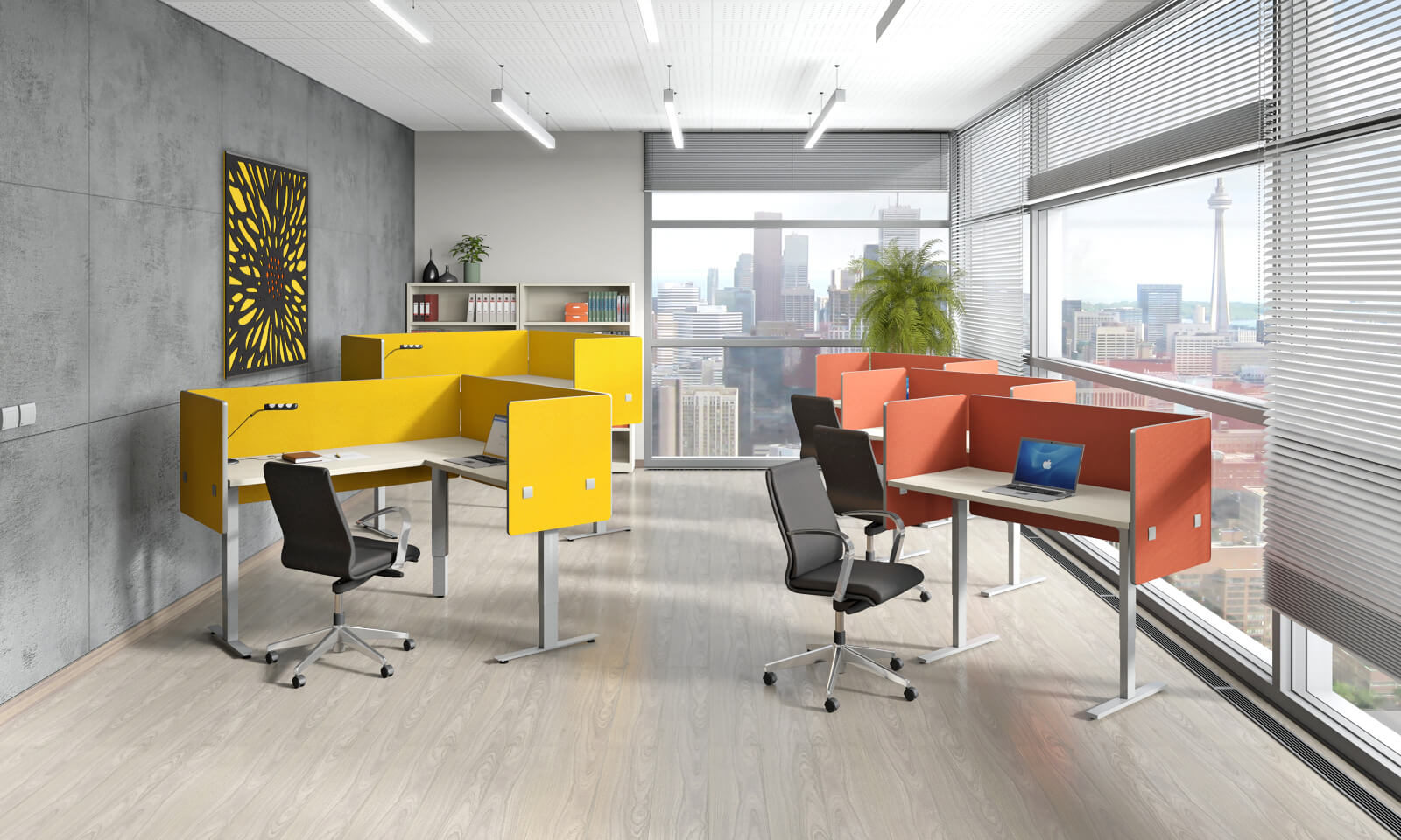 Height Adjustable Desk Dividers Acoustic Privacy Panels Desk Panels