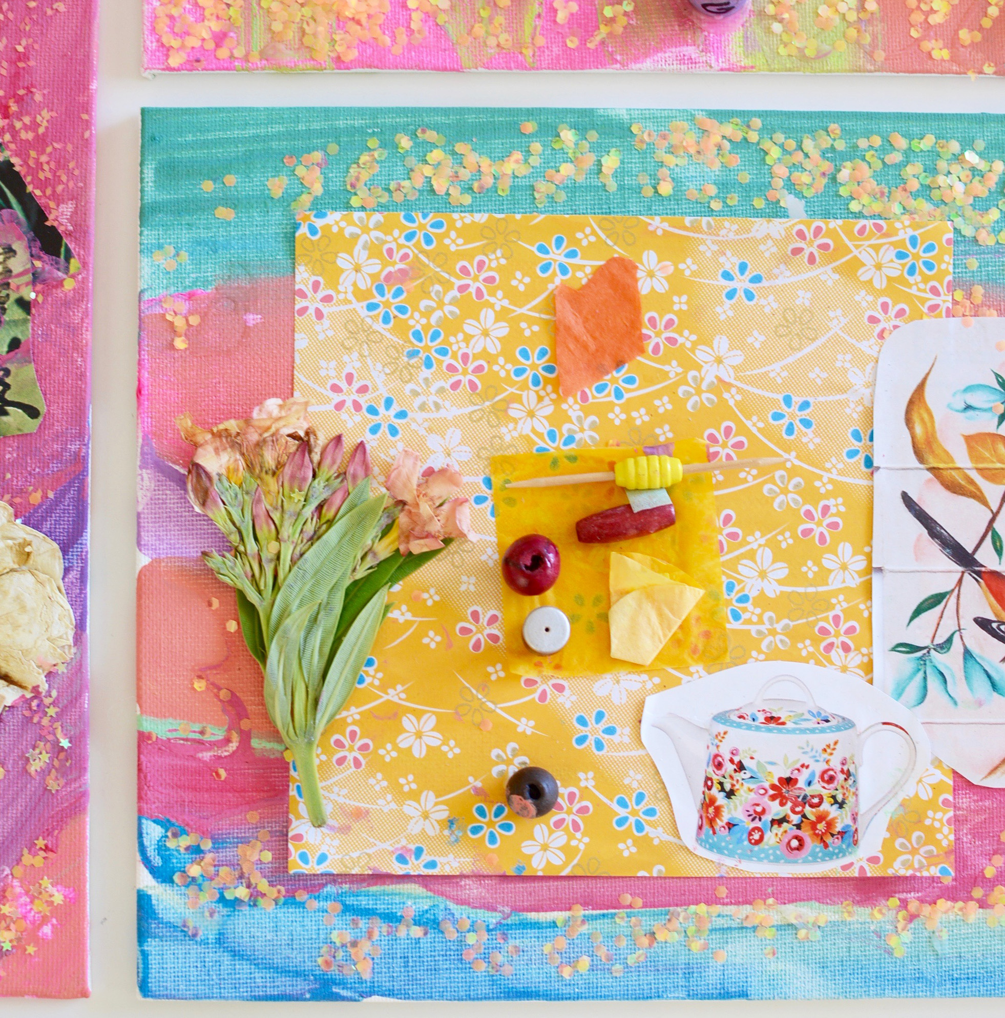 Mixed Media Collage with Tinker Trays Meri Cherry