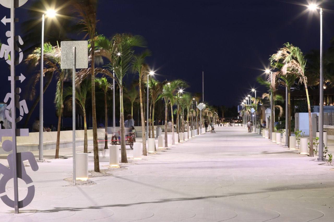 Malecón de Progreso en su segunda etapa de la modernización Mérida