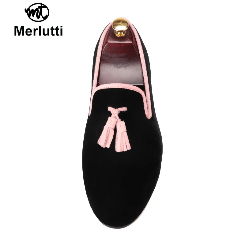 Black Velvet Pink Tassel Merlutti