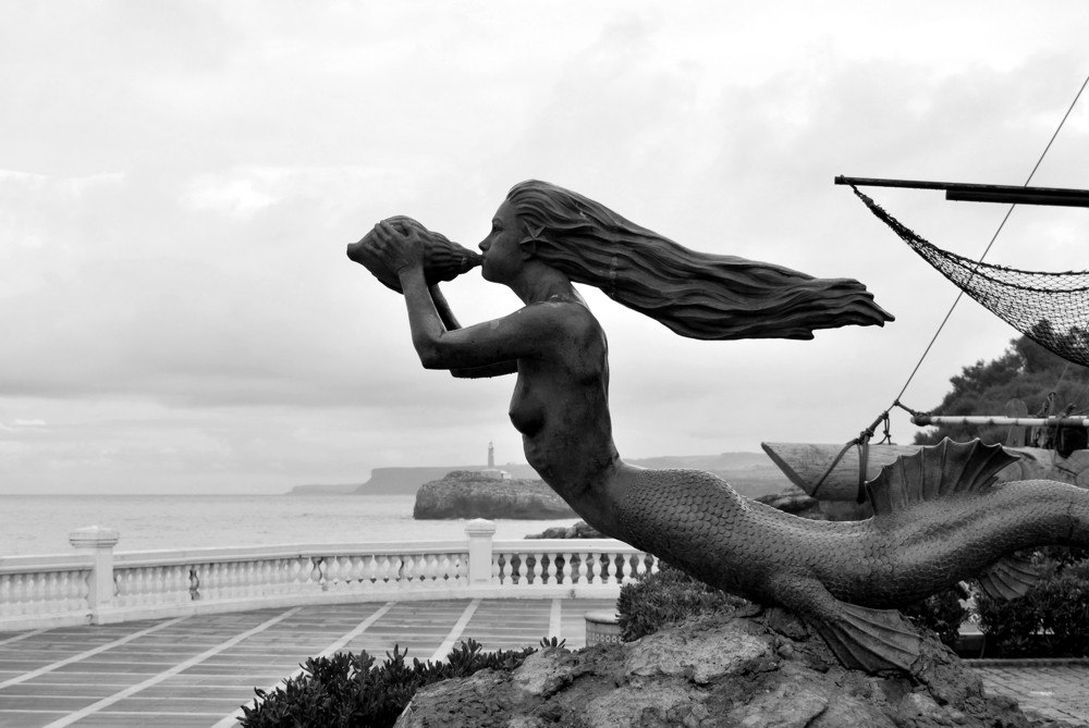 Sirena Magdalena mermaid statue in Santander, Spain