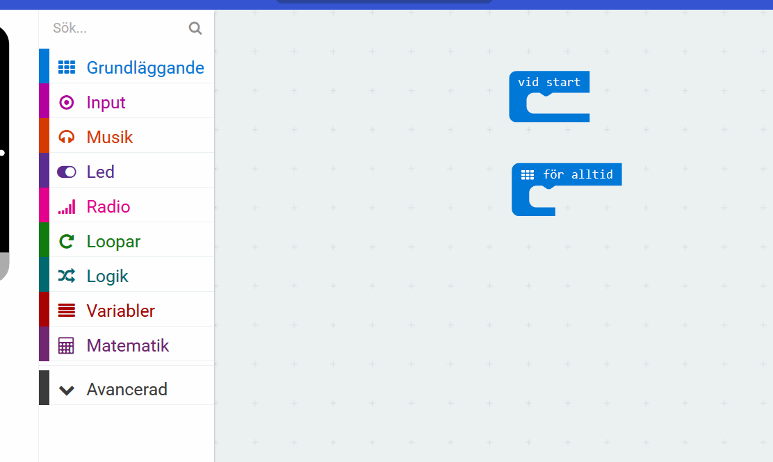 dra-block - Mer Microbit