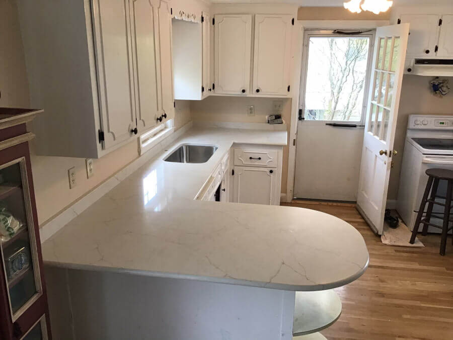 Quartz Kitchen Counter Installation in Stoneham, MA