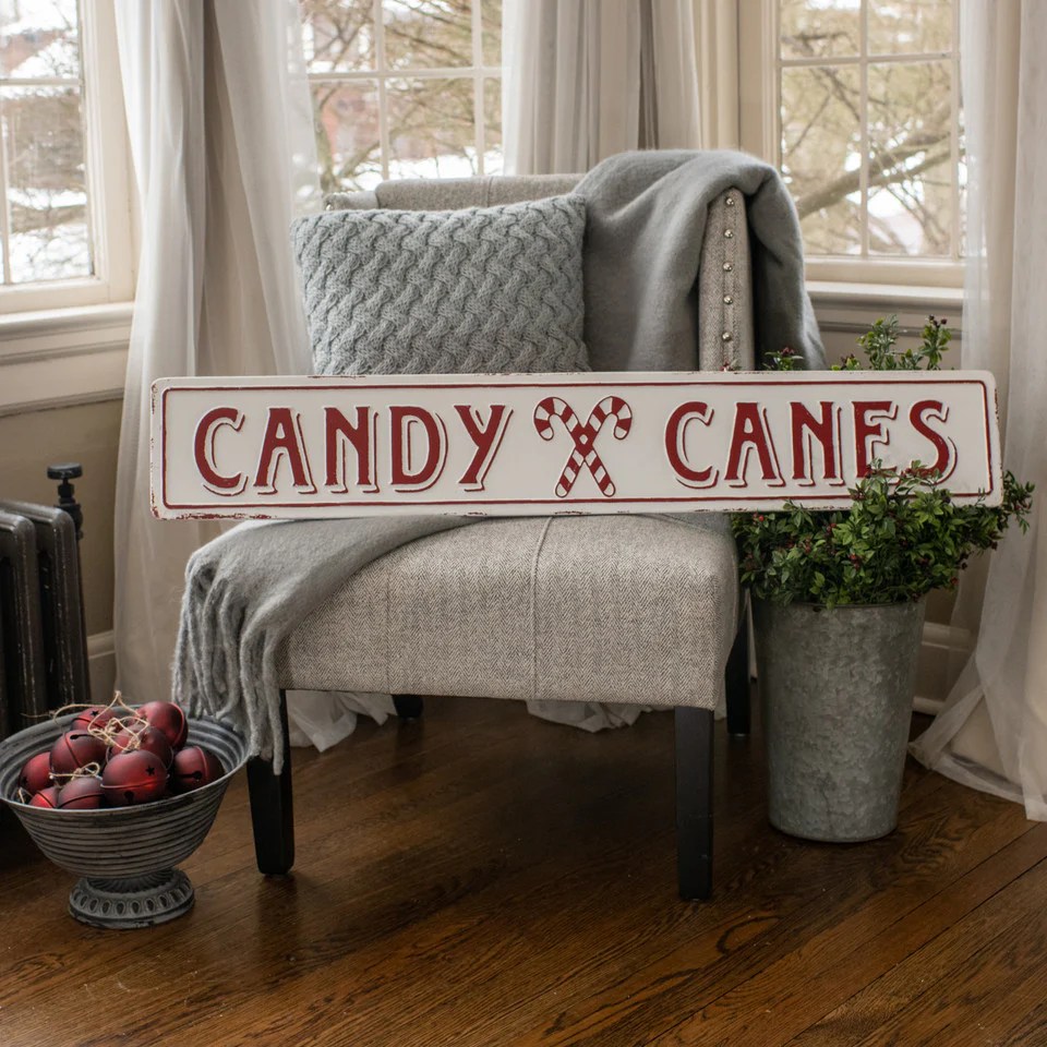Candy Cane Sign Merry & Bright