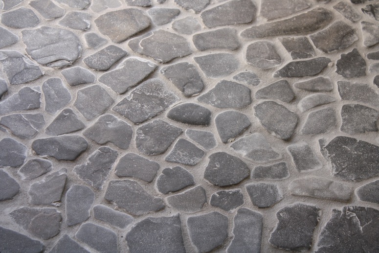 Grouting a DIY beach stone floor merrypad
