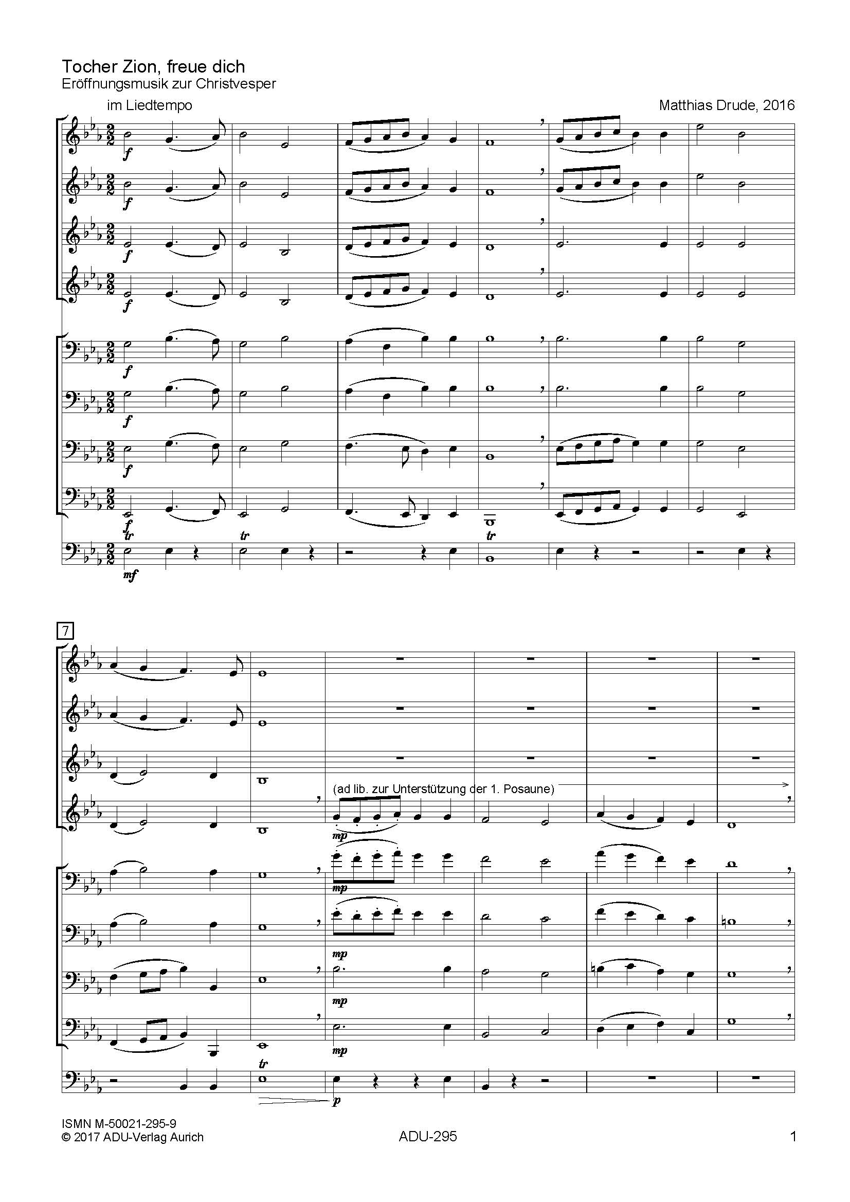 WeihnachtsliederSuiten, Band I für Trompete (4), Posaune (4), Pauken