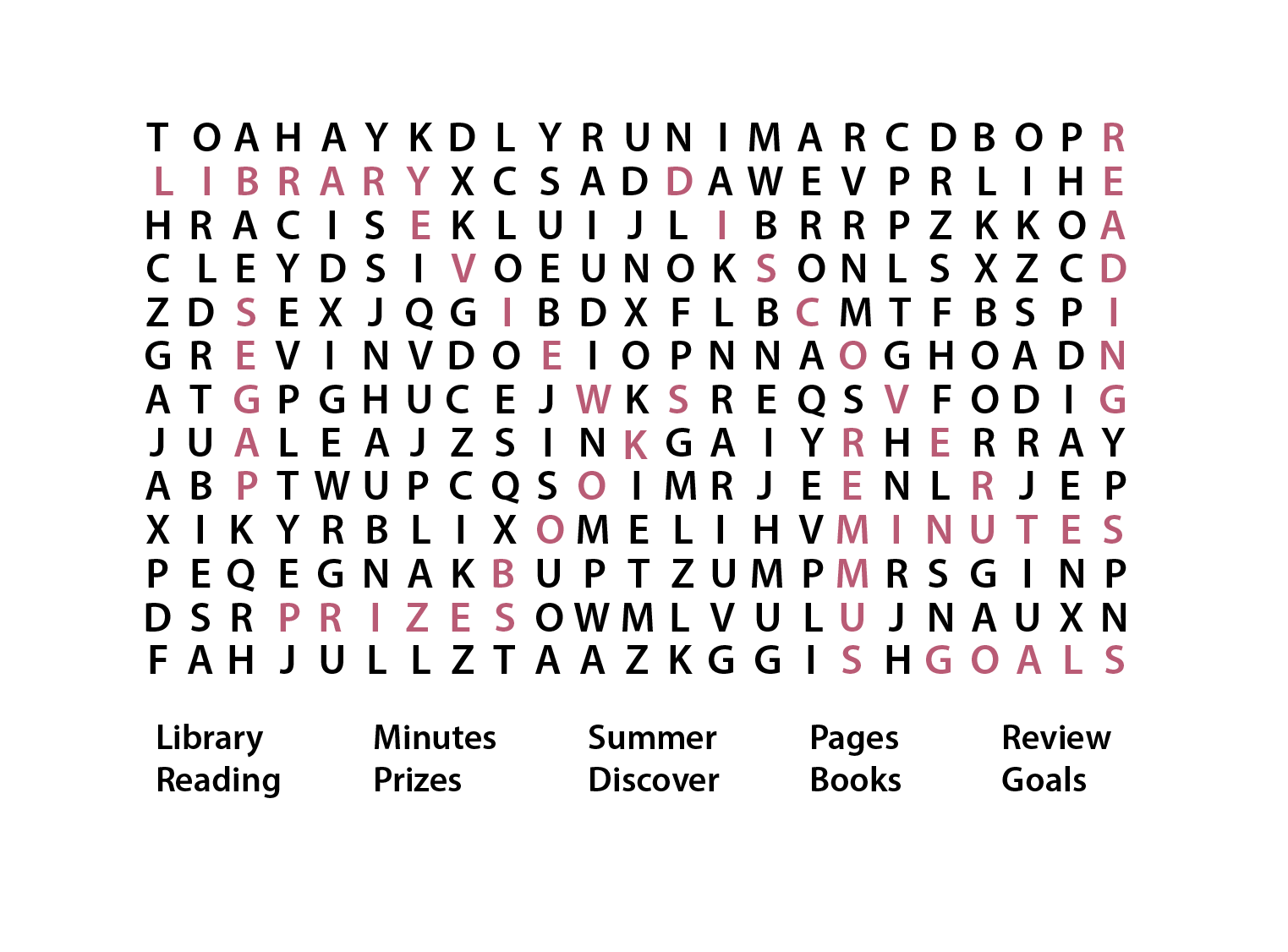 Wordsearch Answer – Mesa County Libraries