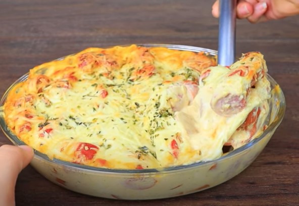 Receita de Salsicha Cremosa de Forno Mesa e Sabor