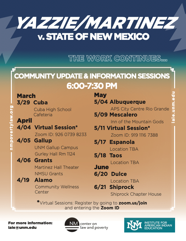 Information session about Yazzie/Martinez v. State of New Mexico