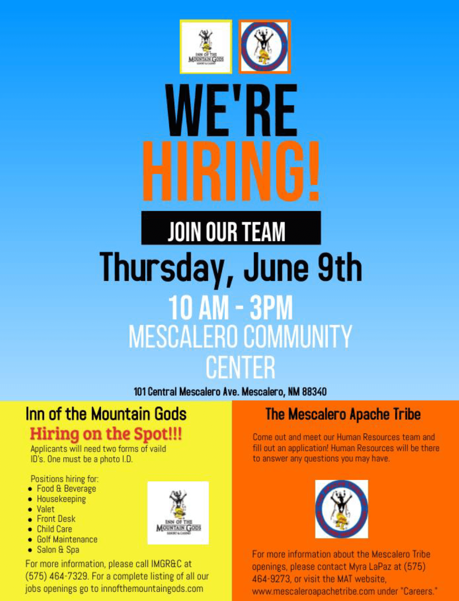 Job fair at the Mescalero Community Center Official site of the