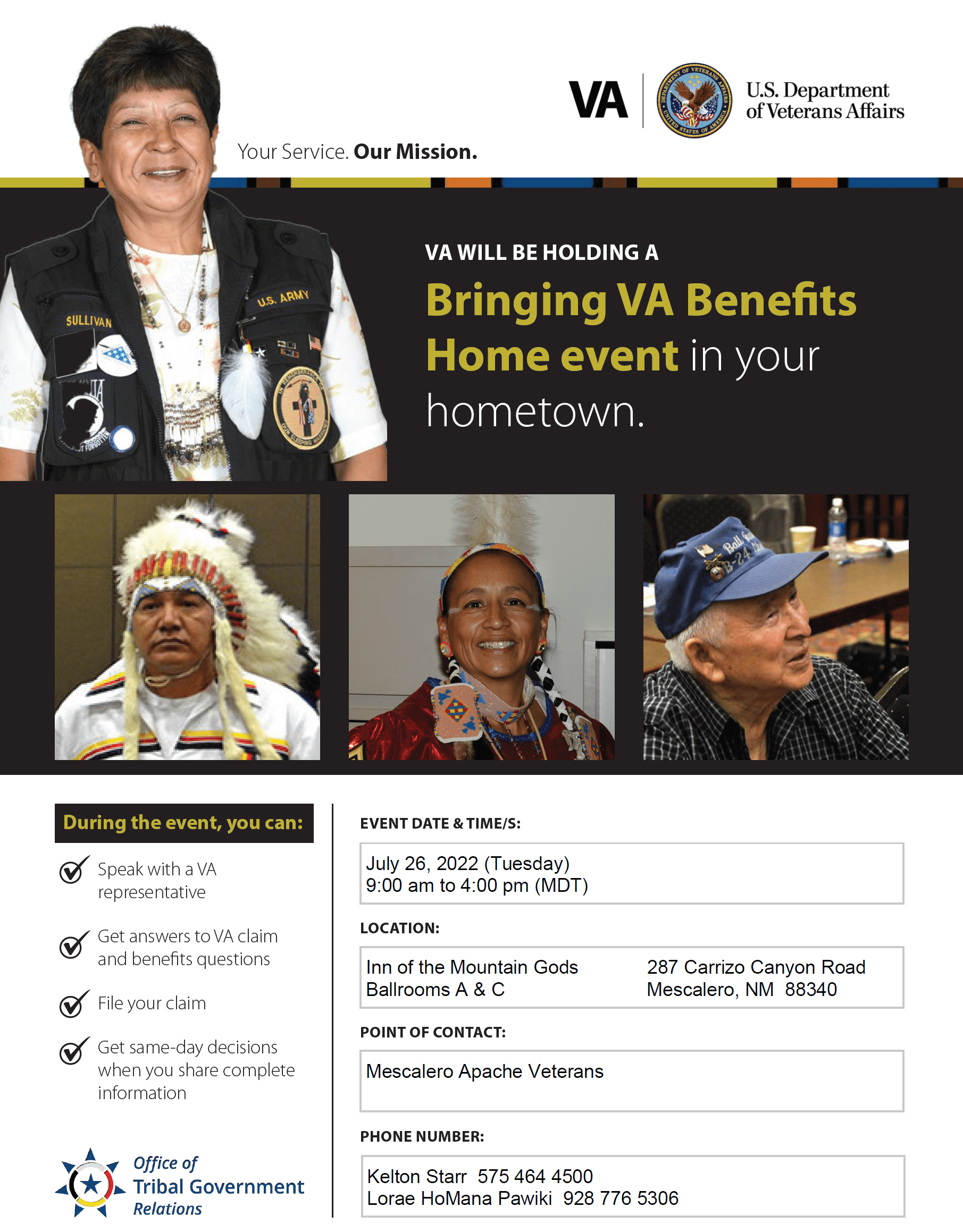 VA benefits event at the Inn Official site of the Mescalero Apache