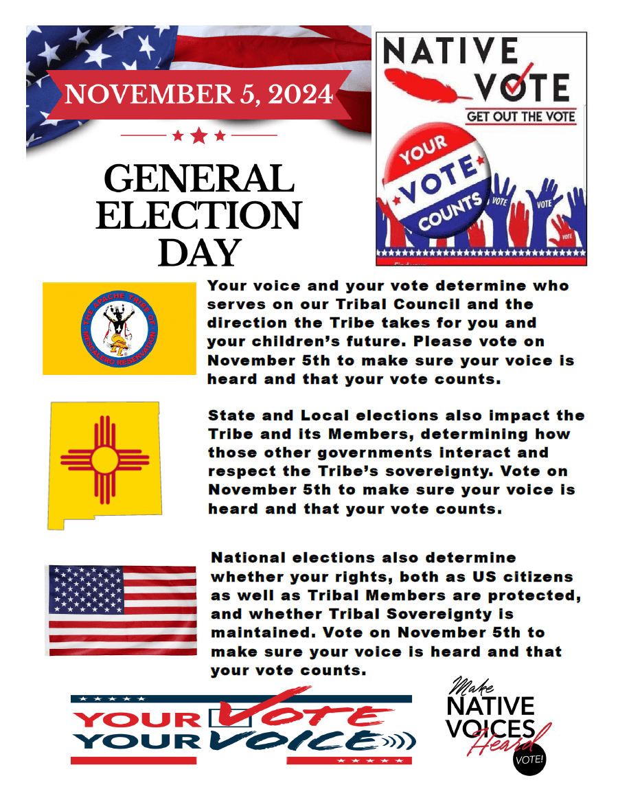 General Election Day is November 5, 2024 Official Website of the Mescalero Apache Tribe